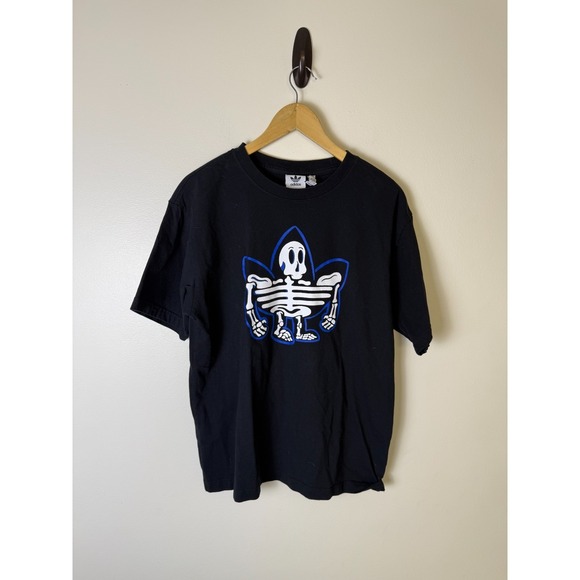 adidas Other - Adidas Originals Black Skeleton Trefoil T Shirt Graphic Mens L Black